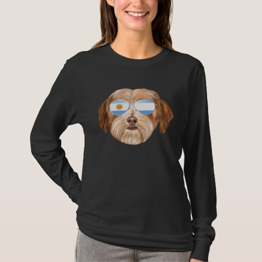 T-shirt Argentinian Flag Havanese Dog Argentina Pocket (Devant)