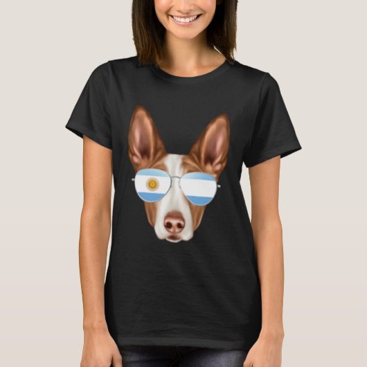 T-shirt Argentinian Flag Ibizan Hound Dog Argentina Pocket (Devant)