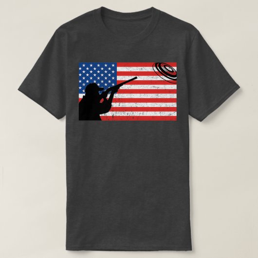 T-shirt Argile Pigeon Piège chasseurs d'oiseaux US Drapeau (Design devant)