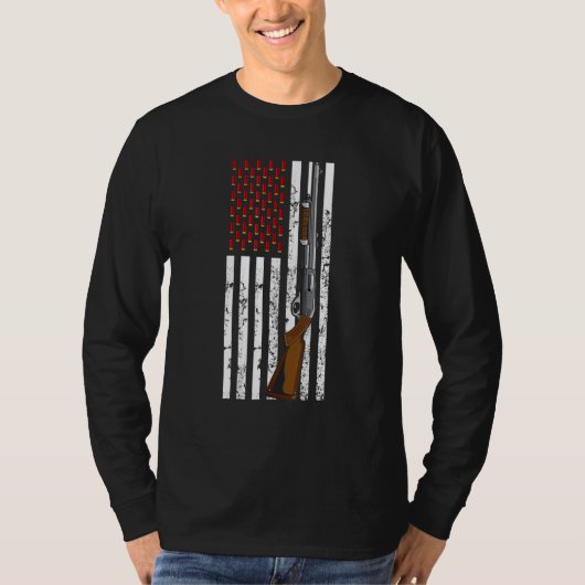 T-shirt Argile Pigeon Tir Usa Drapeau Tir Tir Cartouche Fl (Devant)