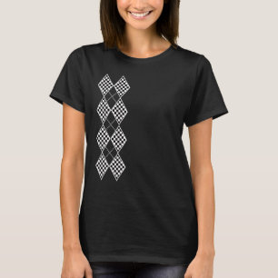 T-shirt Argyle à carreaux vertical Surf et Skateboard cool