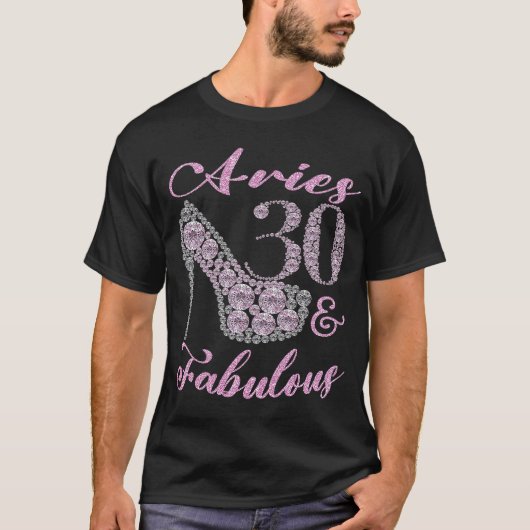 T-shirt Aries 30 & Fabulement Sparkly High Heels 30e Happ (Devant)