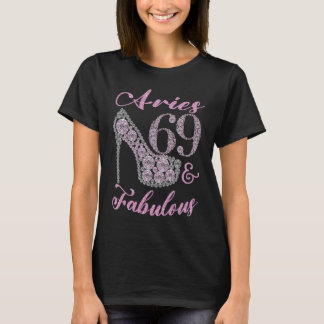 T-shirt Aries 69 & Fabulously Sparkly High Heels 69th Happ