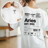 T-shirt Aries Custom Zodiac Astrologie Anniversaire Avril
