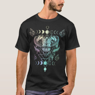 T-shirt Aries Serpent crâne Wicca Crescent Occulte Goth Lu