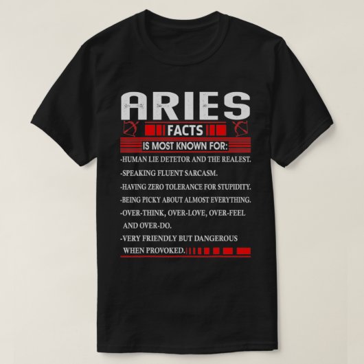 T-shirt Aries Zodiac Birthday Aries Faits Pour les hommes  (Design devant)