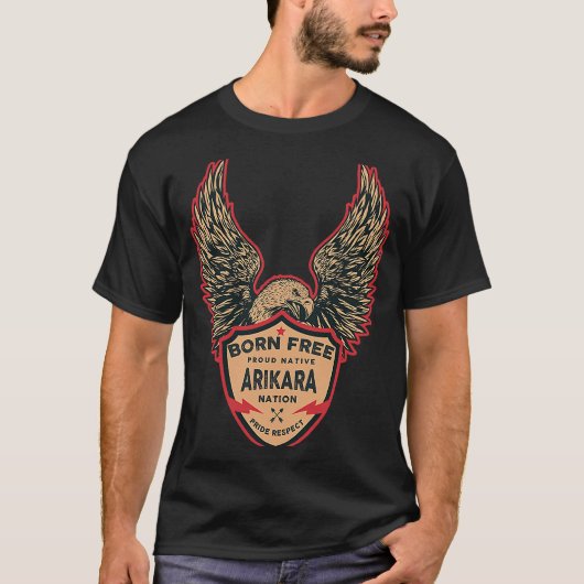 T-shirt Arikara Amérindien Né Freedom Eagle (Devant)