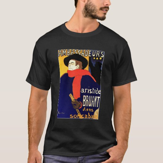 T-shirt: Aristide Bruant van Toulouse-Lautrec T-shirt (Voorkant)