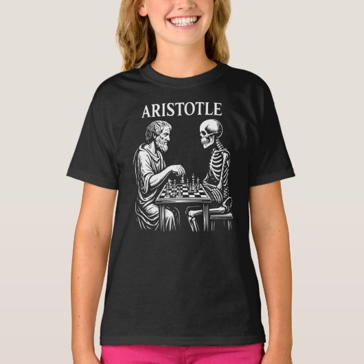 T-shirt Aristote contre Skeleton Échecs (Devant)