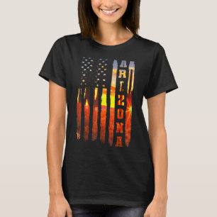 T-shirt Arizona American Flag Pride Cactus Patriotique Fem