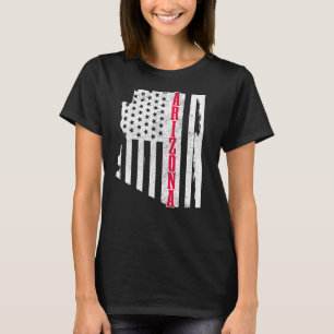 T-shirt Arizona American Flag State Map Fierté patriotique