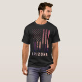 T-shirt Arizona American Flag USA State Patriotique Arizon (Devant entier)