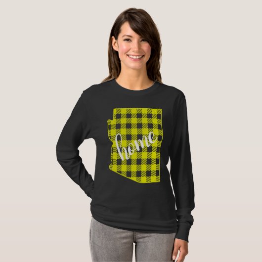 T-shirt Arizona Buffalo Plaid Home State Country Yellow Pl (Devant entier)