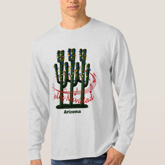 T-shirt Arizona Cactus Christmas Feliz Navidad (Devant)