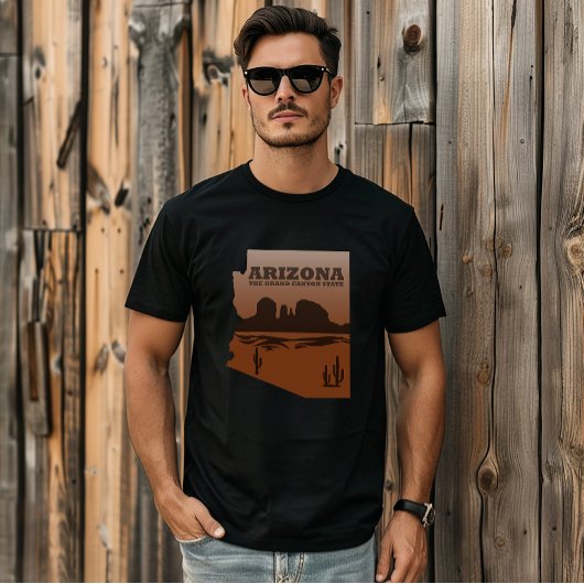 T-shirt Arizona carte Grand Canyon paysage
