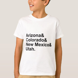 T-shirt Arizona Colorado Nouveau-Mexique Utah Les Quatre