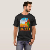 T-shirt Arizona Roadrunner Retro Desert Cactus (Devant entier)