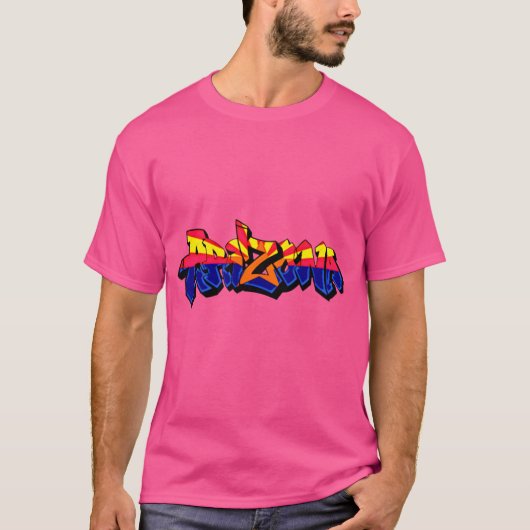 T-shirt Arizona Roosevelt Ligne Drapeau Graffiti rose (Devant)