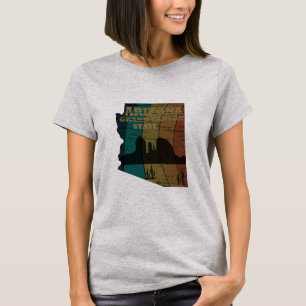 T-shirt Arizona Sedona carte grand canyon paysage rétro