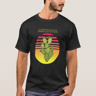 T-shirt Arizona Spell Out Cactus Sunset Design