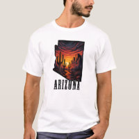 Arizona State Tattoo Style Desert Sunset $ Cactus