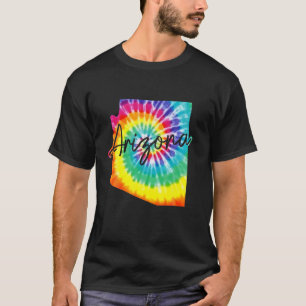 T-shirt Arizona Tie Dye State Map Pride Hippie Vintage Ret