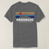 T-shirt Arkansas État Naturel Retro Mountain Sunset T (Design devant)