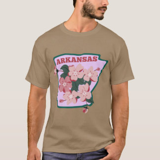 T-shirt Arkansas État Pomme Fleur Fleur Aquarelle Sti