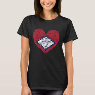 T-shirt Arkansas Love State Retro Coeur Drapeau