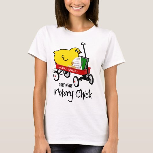 T-shirt Arkansas Mobile Notaire Chick Red Wagon (Devant)