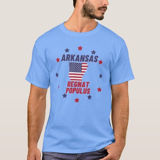 T-shirt Arkansas Regnat Populus State Motto Flag Map Desig (Devant)