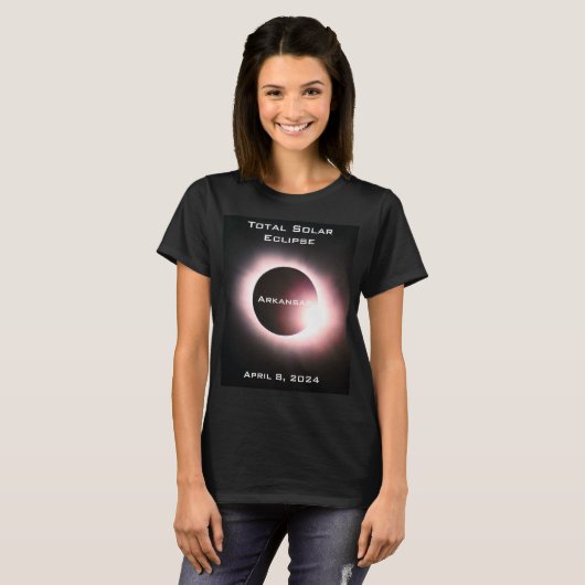 T-shirt Arkansas Total éclipse solaire 8 avril 2024 (Devant entier)