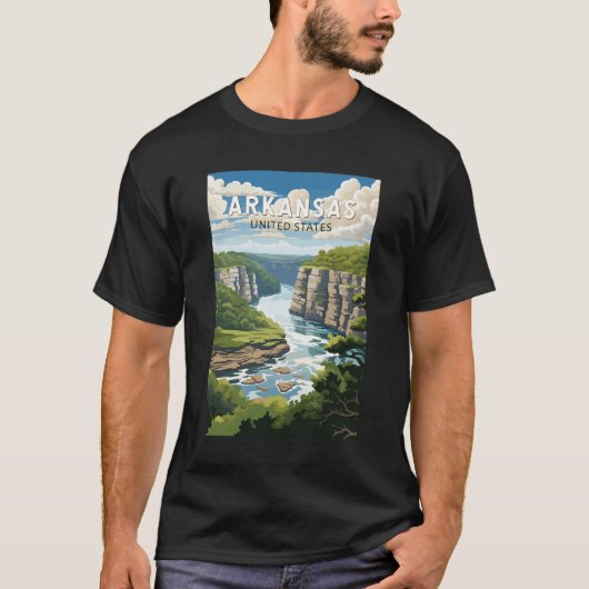 T-shirt Arkansas Travel Art Vintage (Devant)