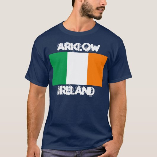 T-shirt Arklow, Irlande avec drapeau irlandais (Devant)