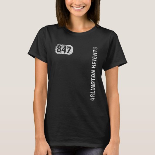 T-shirt Arlington Heights Illinois 847 Code régional Vinta (Devant)