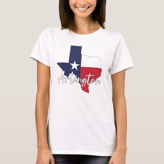 T-shirt Arlington, Texas Drapeau Carte Blanc féminin (Devant)
