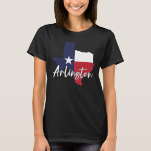 T-shirt Arlington, Texas Drapeau Carte Femmes Noir