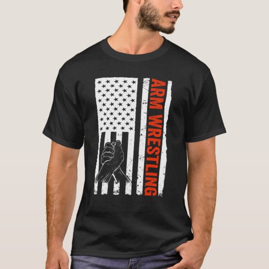 T-shirt Arm Wrestler USA Flag Arm Wrestler (Devant)