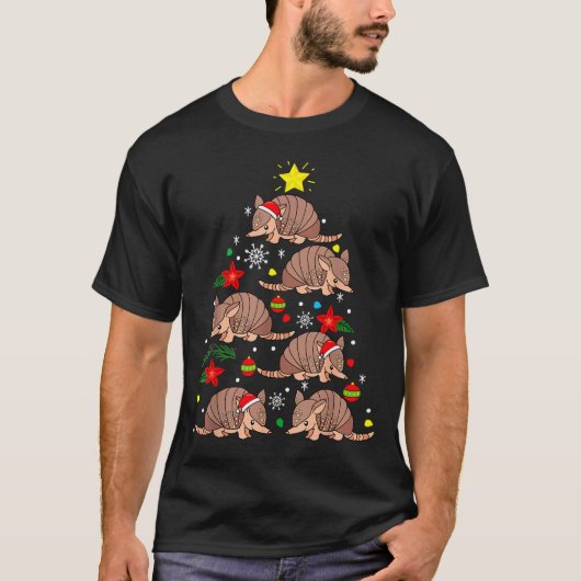 T-shirt Armadillo Christmas Ornament Tree Funny Zookeeper (Devant)