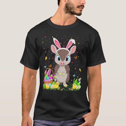 T-shirt Armadillo de Pâques Chasse aux oeufs de lapin Arma (Devant)