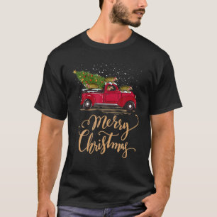 T-shirt Armadillo Driving Christmas Tree Truck Armadillo C