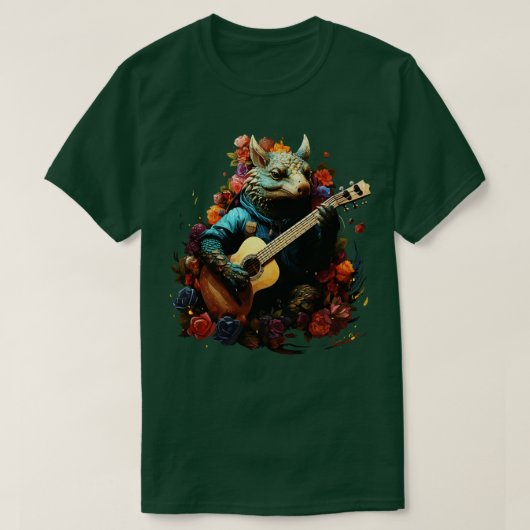 T-shirt Armadillo Jouer de la guitare (Design devant)