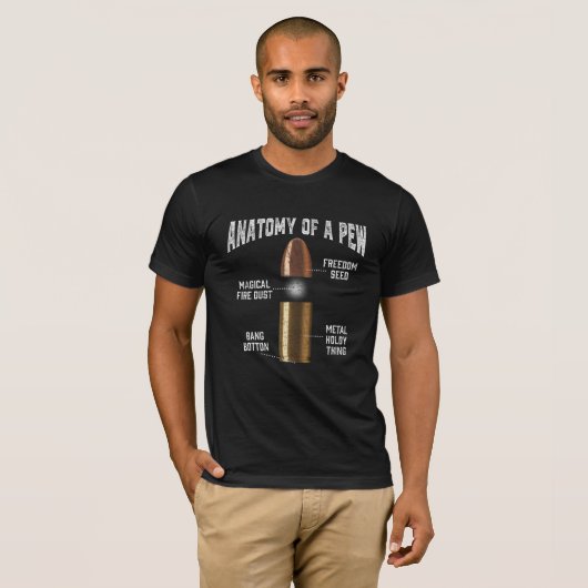 T-shirt Arme à munitions Pew Anatomy Funny Gun (Devant entier)
