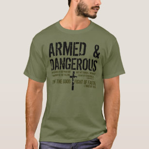 T-shirt armé et dangereux de vers de bible