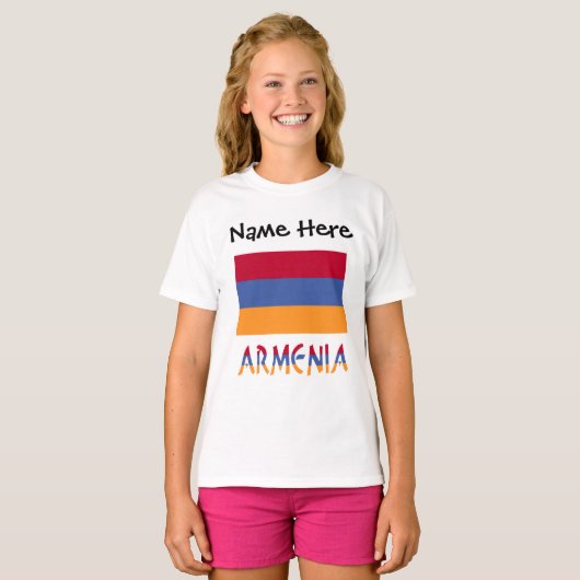 T-shirt Armenia and Armenian Flag with Your Name (Devant entier)