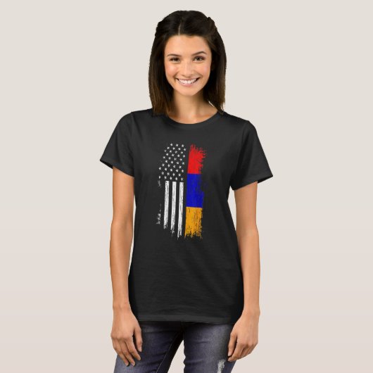 T-shirt Armenian American Flag Pride Armenia USA Tees (Devant entier)