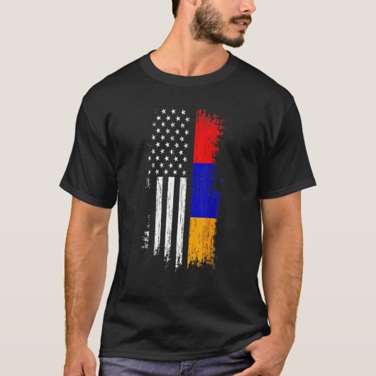 T-shirt Armenian American Flag   Pride Armenia USA Tees (Devant)