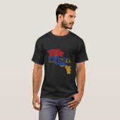 T-shirt Armenian Map and Flag Souvenir Distressed Armeni (Devant entier)
