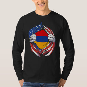 T-shirt Arménie Drapeau Américain Fier de Mon Héritag Armé