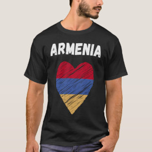 T-shirt Arménie Drapeau Fête Arménie Coeur Drapeau arménie
